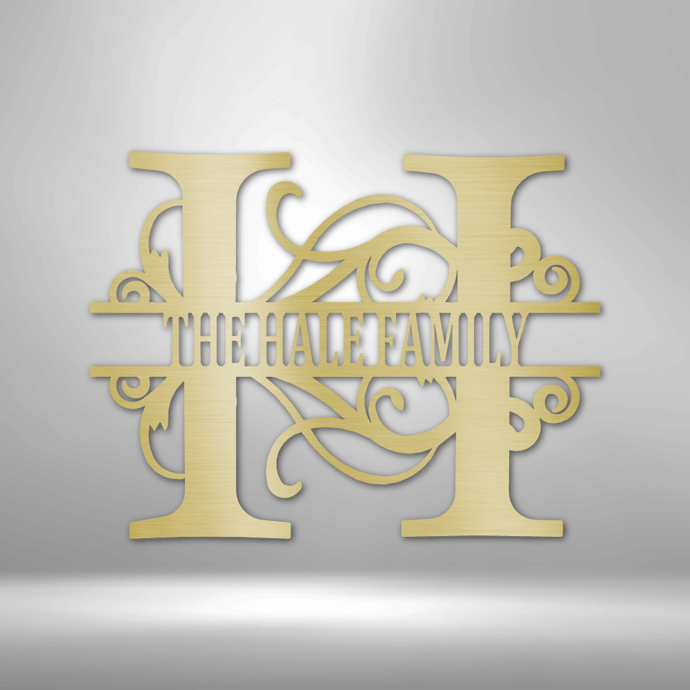 Personalized Split Letter Monogram Metal Sign