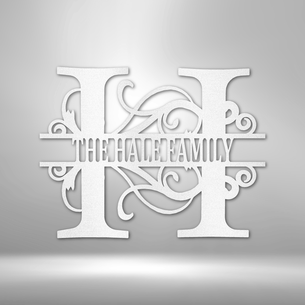 Personalized Split Letter Monogram Metal Sign