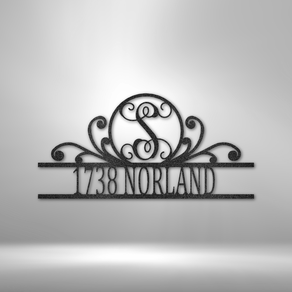 Personalized Scroll Family Name Monogram Metal Sign