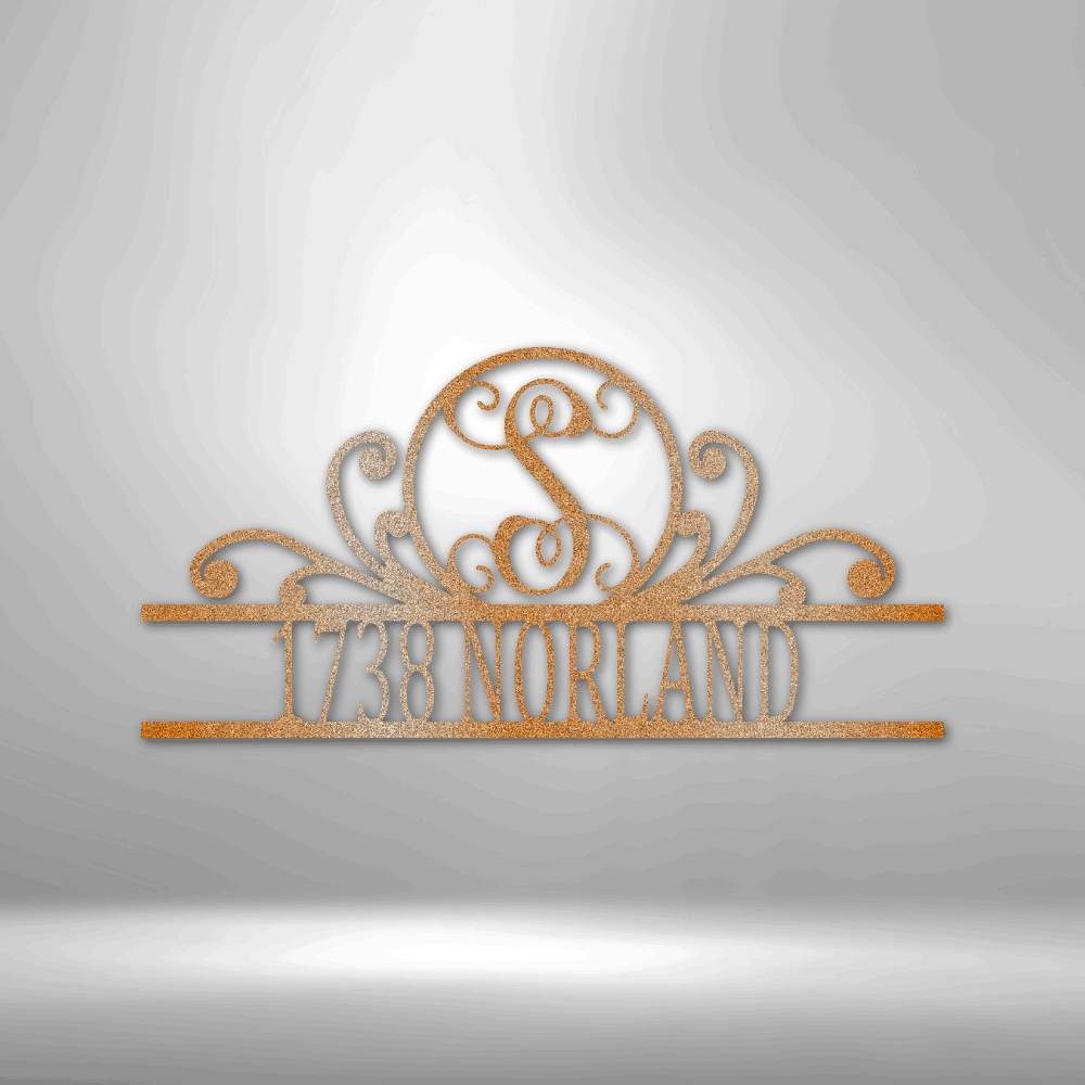 Personalized Scroll Family Name Monogram Metal Sign
