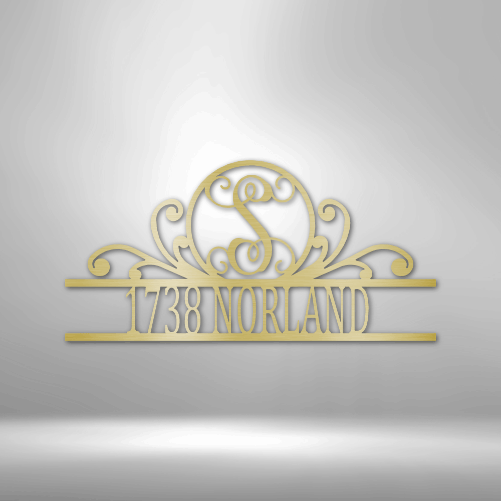 Personalized Scroll Family Name Monogram Metal Sign