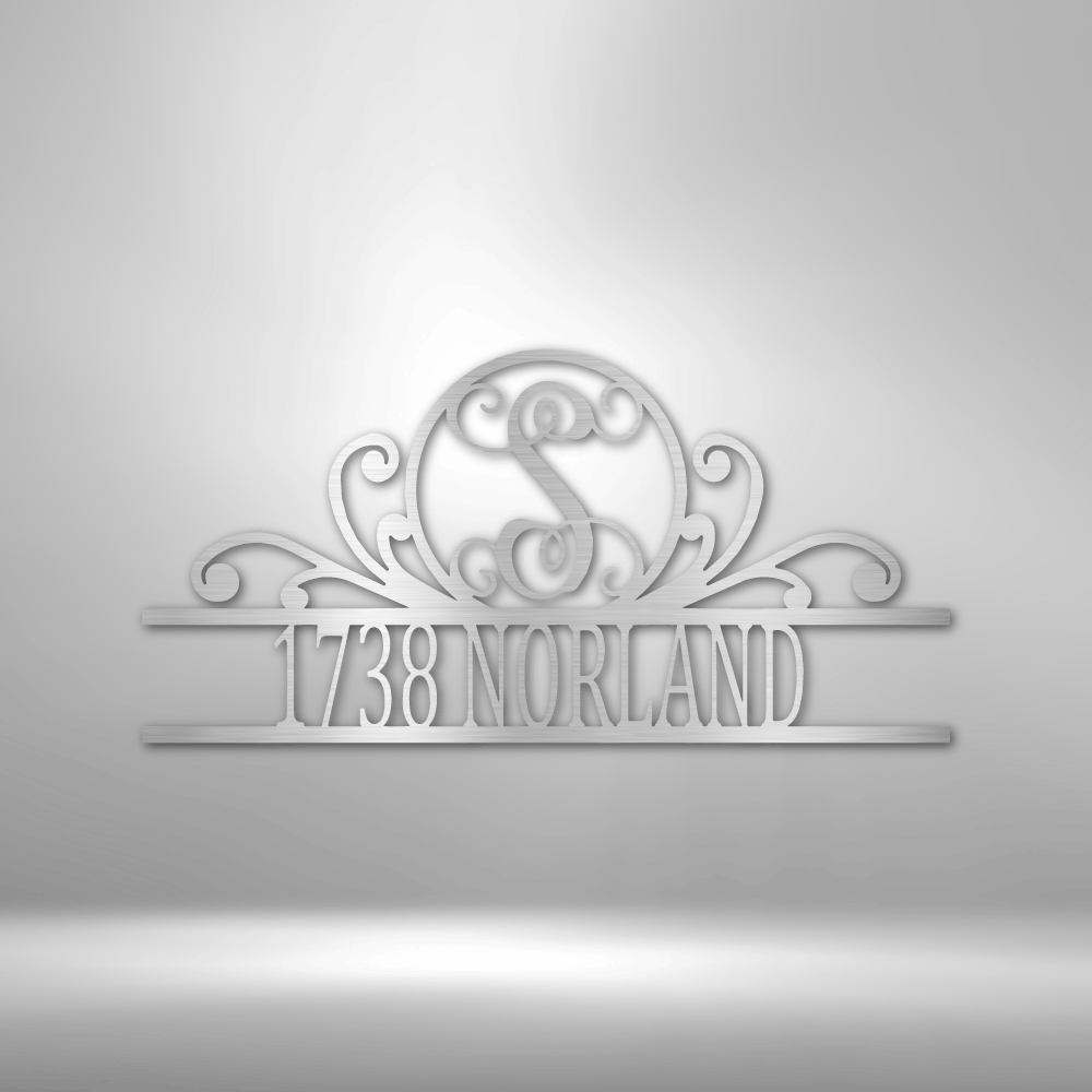 Personalized Scroll Family Name Monogram Metal Sign