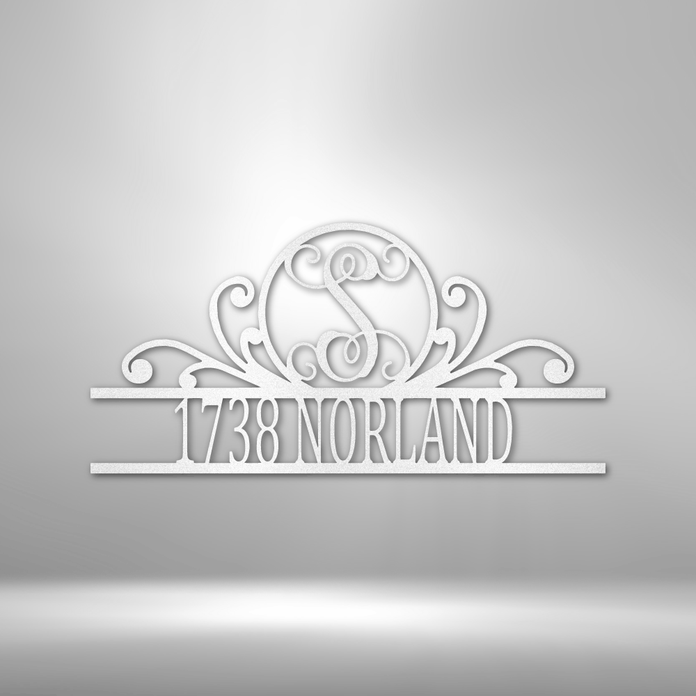 Personalized Scroll Family Name Monogram Metal Sign