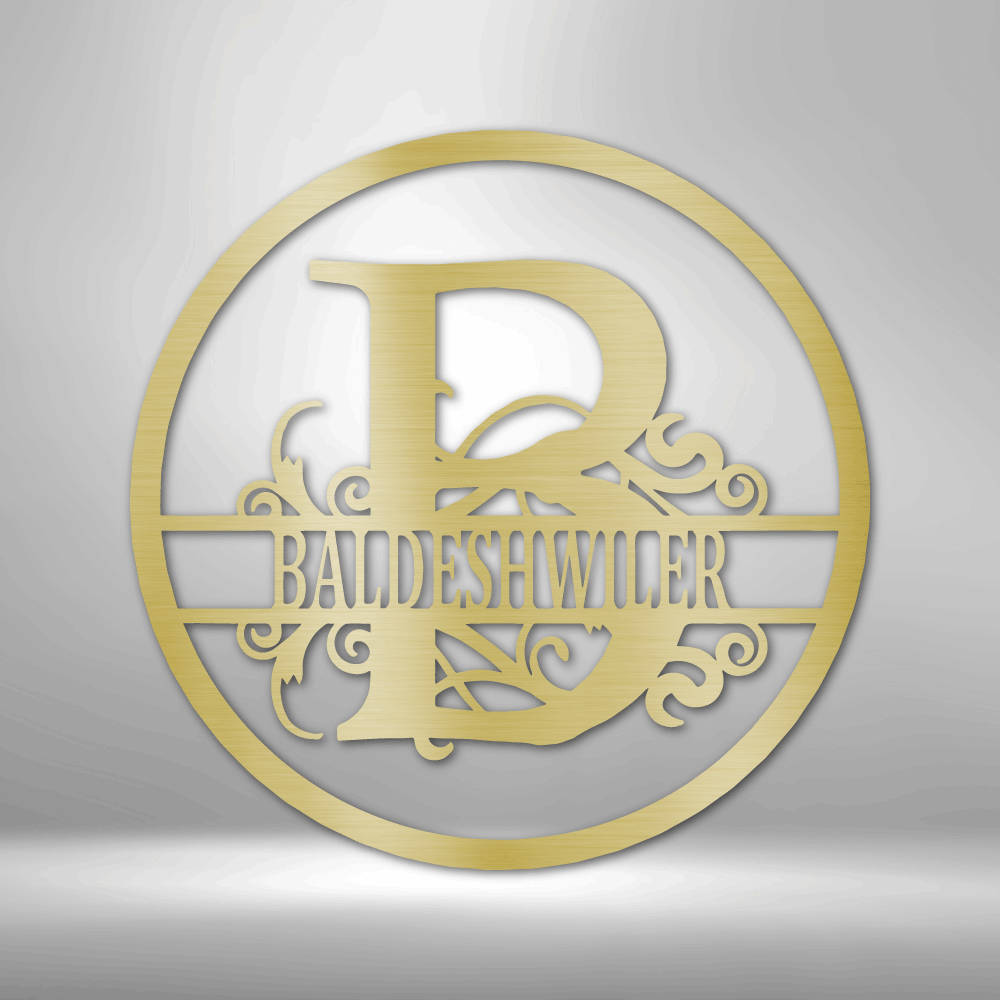 Personalized Split Circle Metal Sign