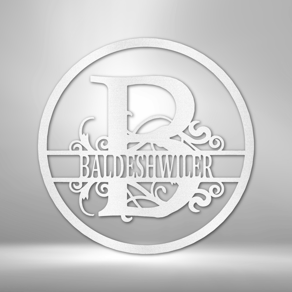 Personalized Split Circle Metal Sign