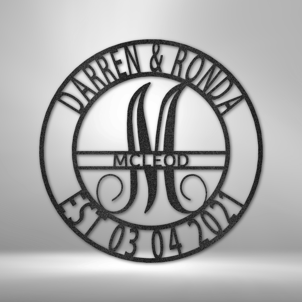 Personalized Elaborate Family Name Metal Sign