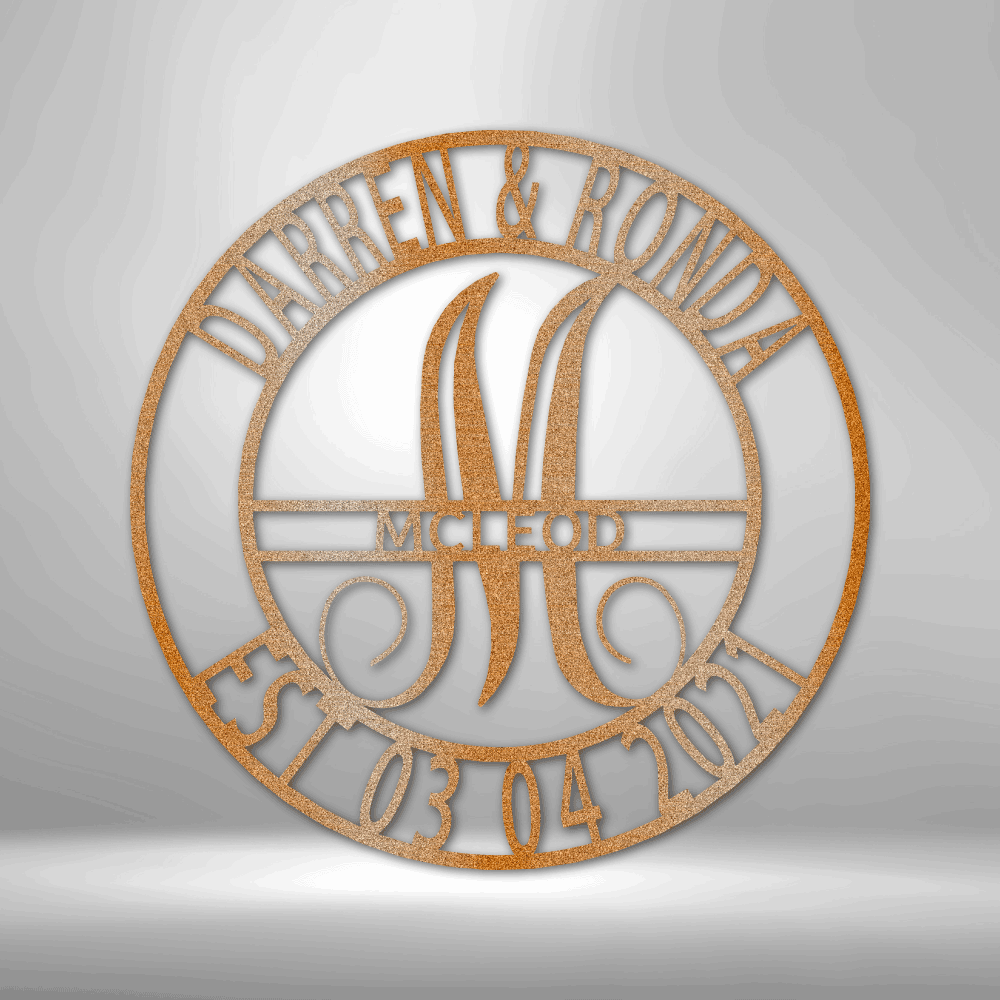 Personalized Elaborate Family Name Metal Sign