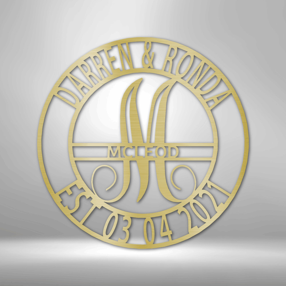 Personalized Elaborate Family Name Metal Sign