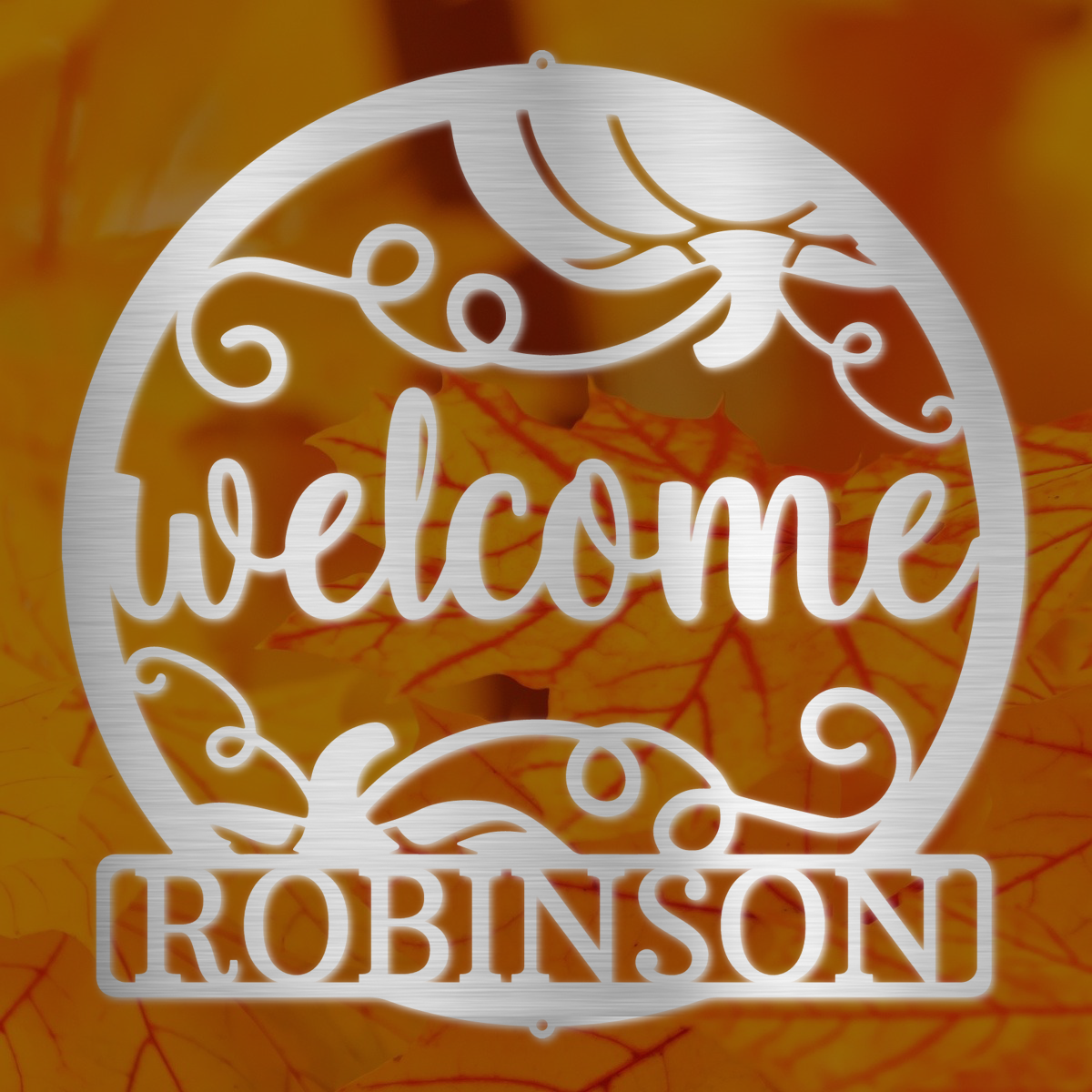 Personalized Welcome Fall Metal Sign