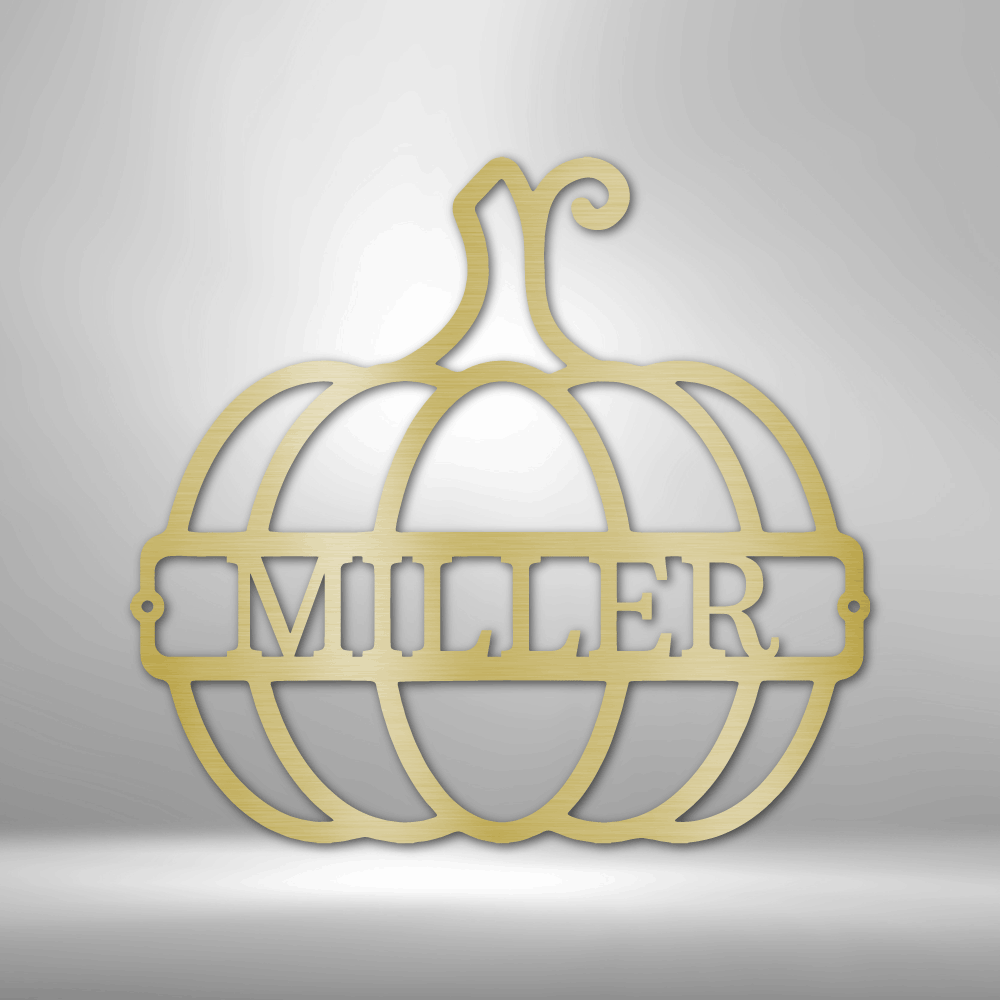 Personalized Big Pumpkin Metal Sign - Outdoors Find