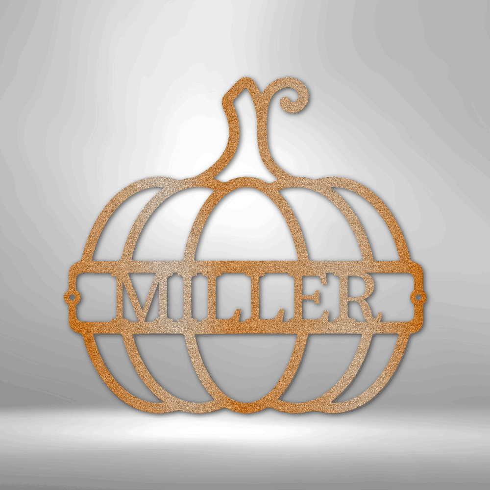 Personalized Big Pumpkin Metal Sign - Outdoors Find