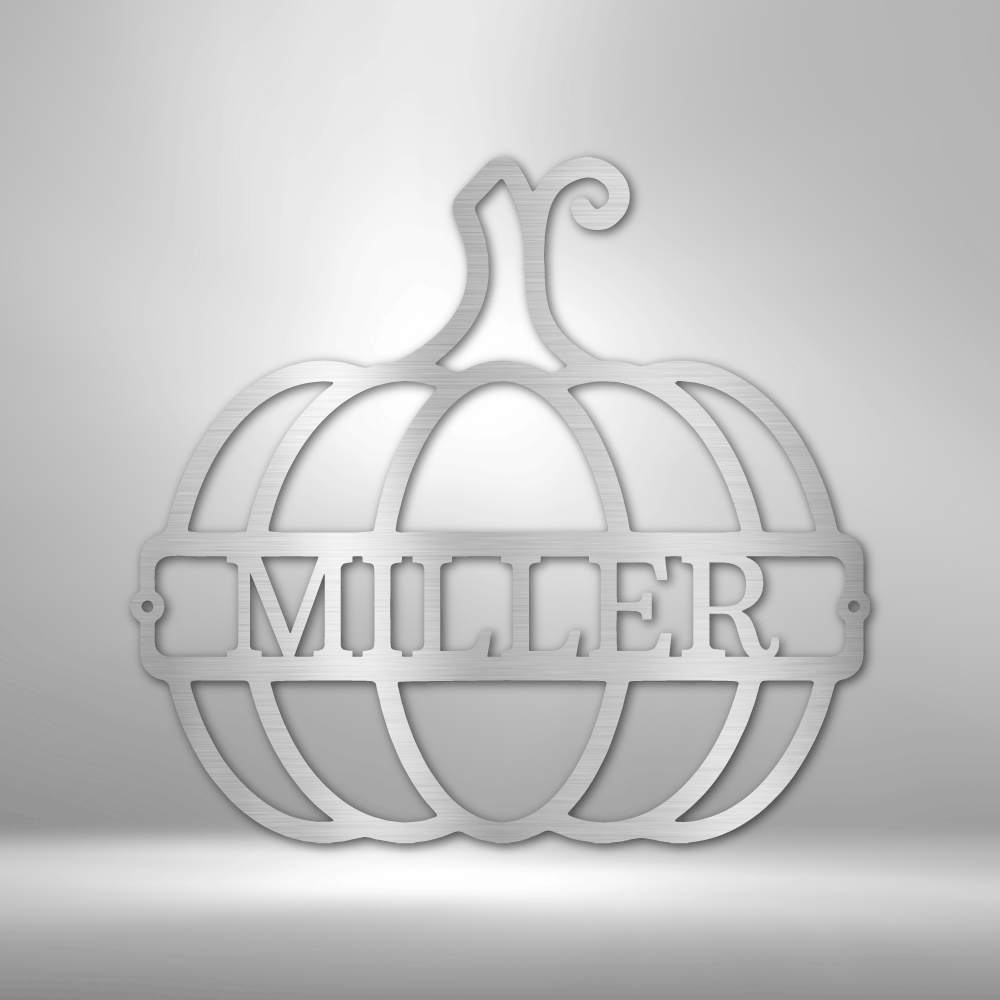 Personalized Big Pumpkin Metal Sign - Outdoors Find