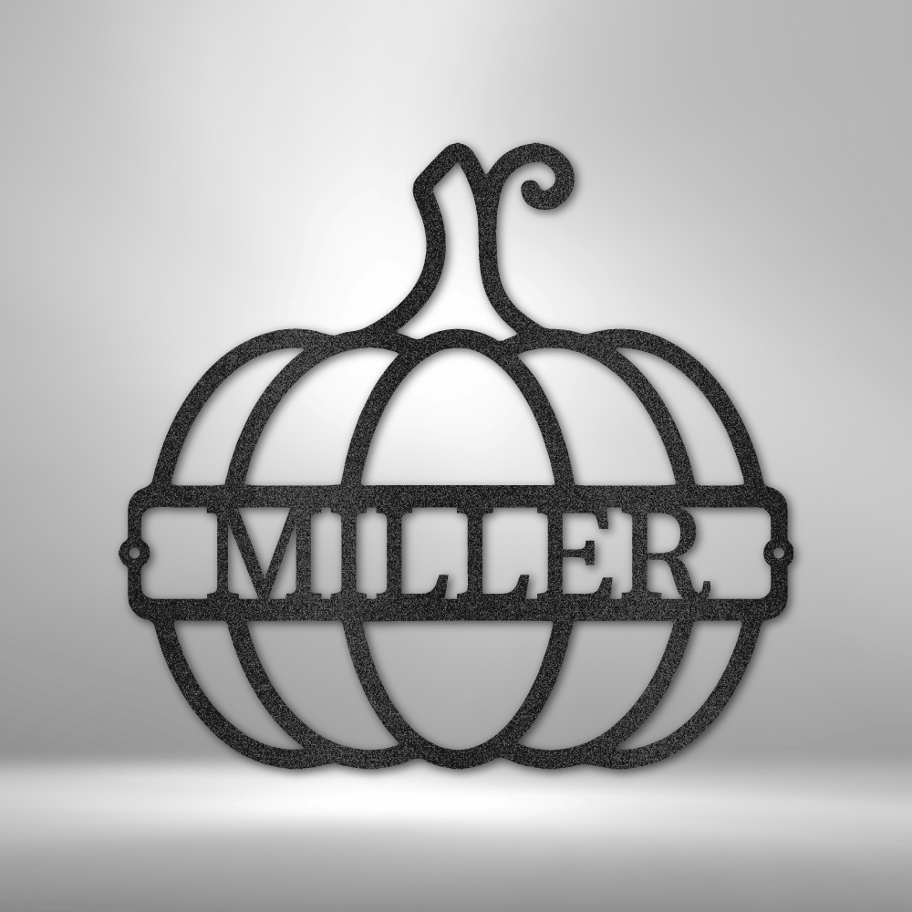 Personalized Big Pumpkin Metal Sign - Outdoors Find