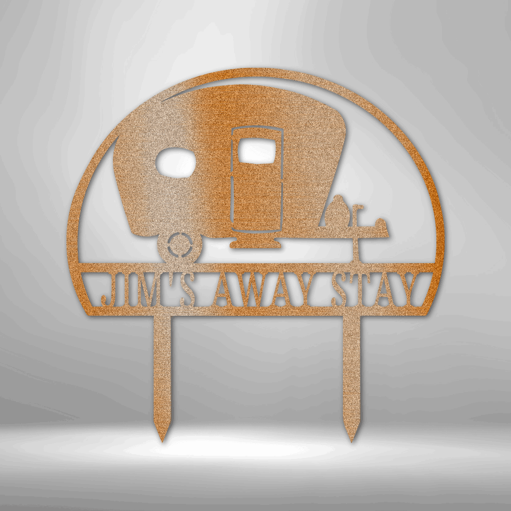Personalized Camper Monogram Yard Metal Sign - Outdoors Find