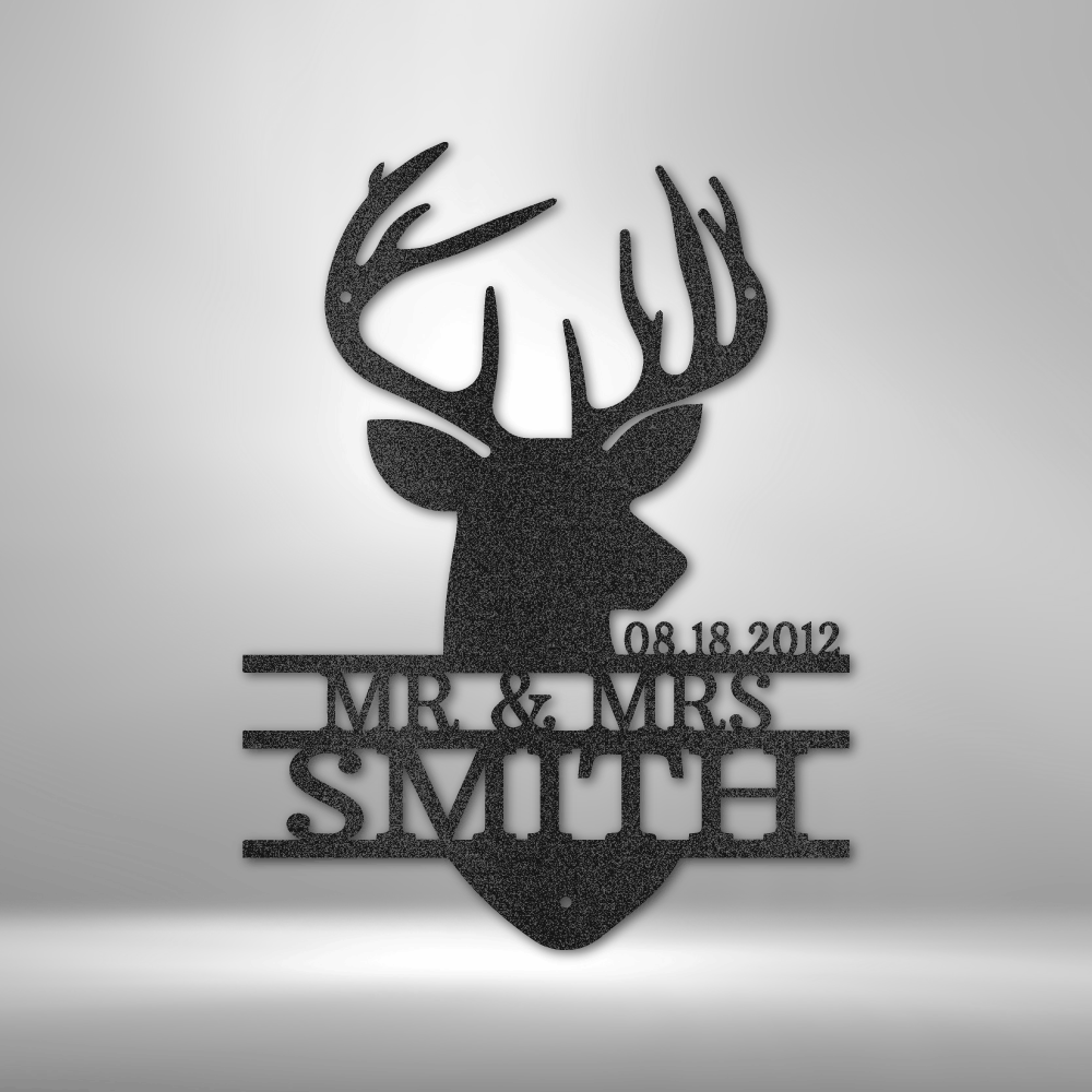 Personalized Deer Head Metal Sign - Outdoors Find