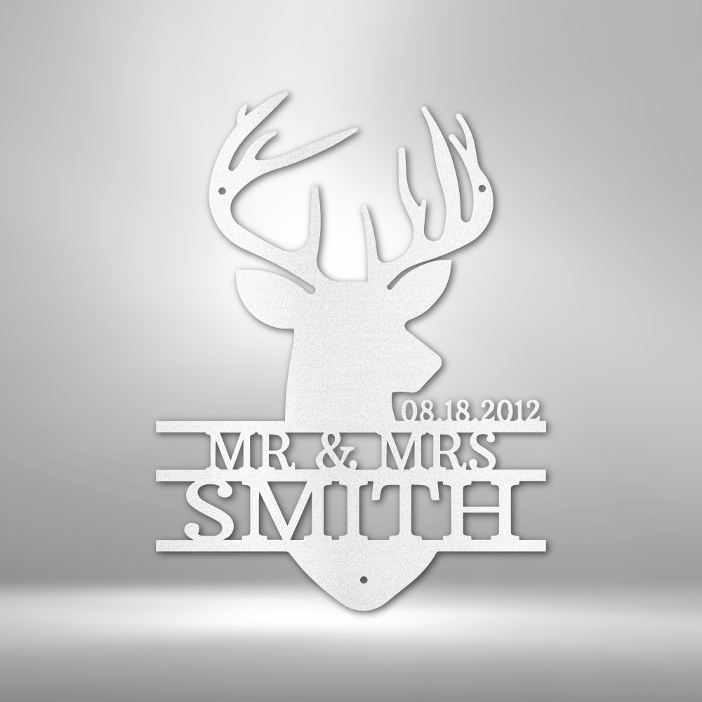 Personalized Deer Head Metal Sign - Outdoors Find
