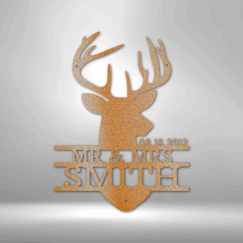 Personalized Deer Head Metal Sign - Outdoors Find