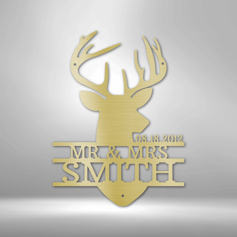 Personalized Deer Head Metal Sign - Outdoors Find