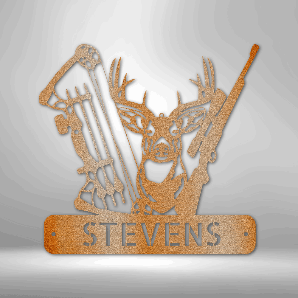 Personalized Deer Hunter Metal Sign - Outdoors Find