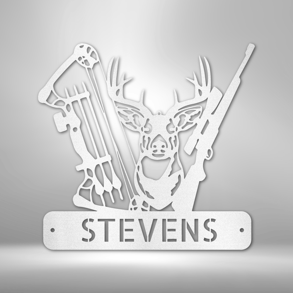 Personalized Deer Hunter Metal Sign - Outdoors Find