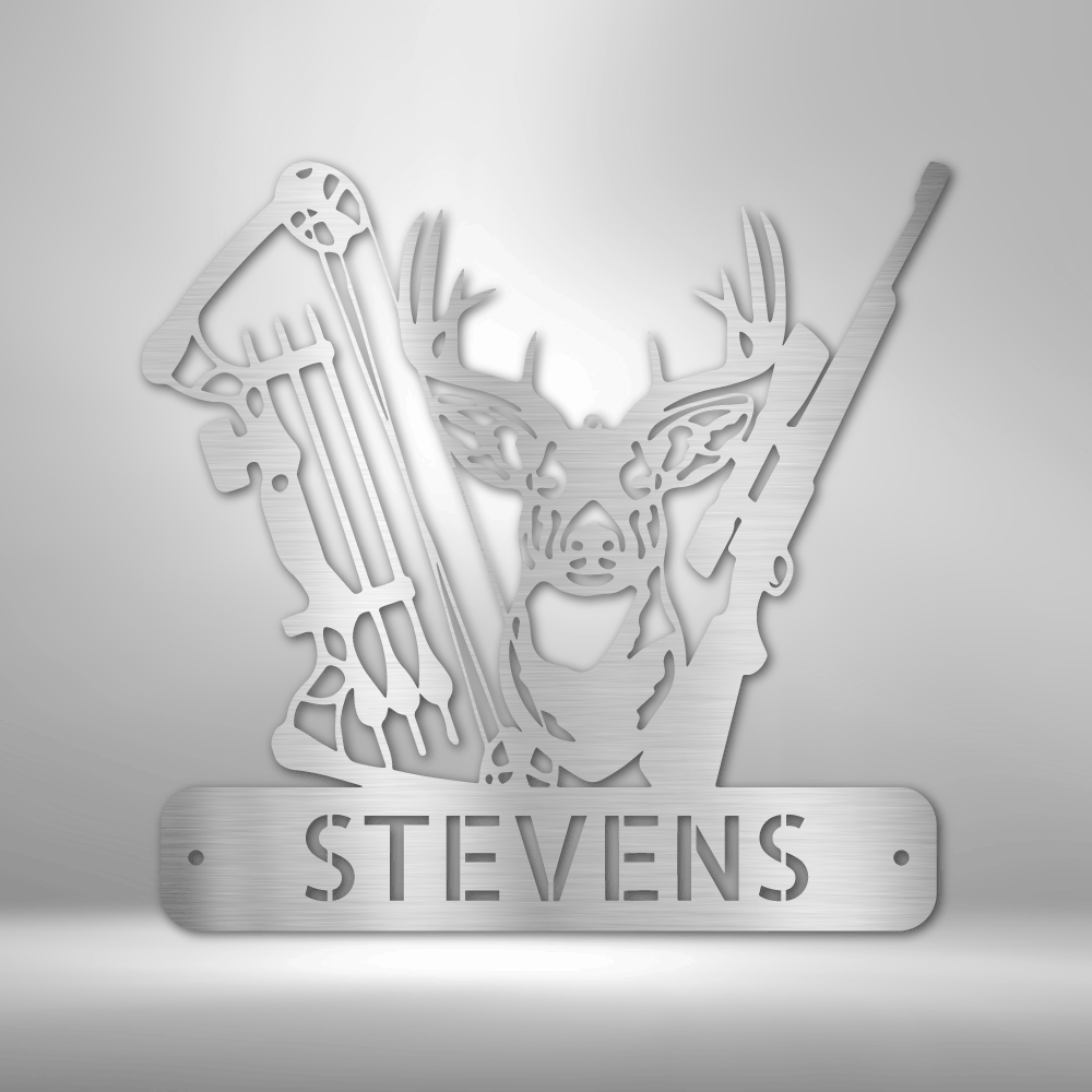 Personalized Deer Hunter Metal Sign - Outdoors Find