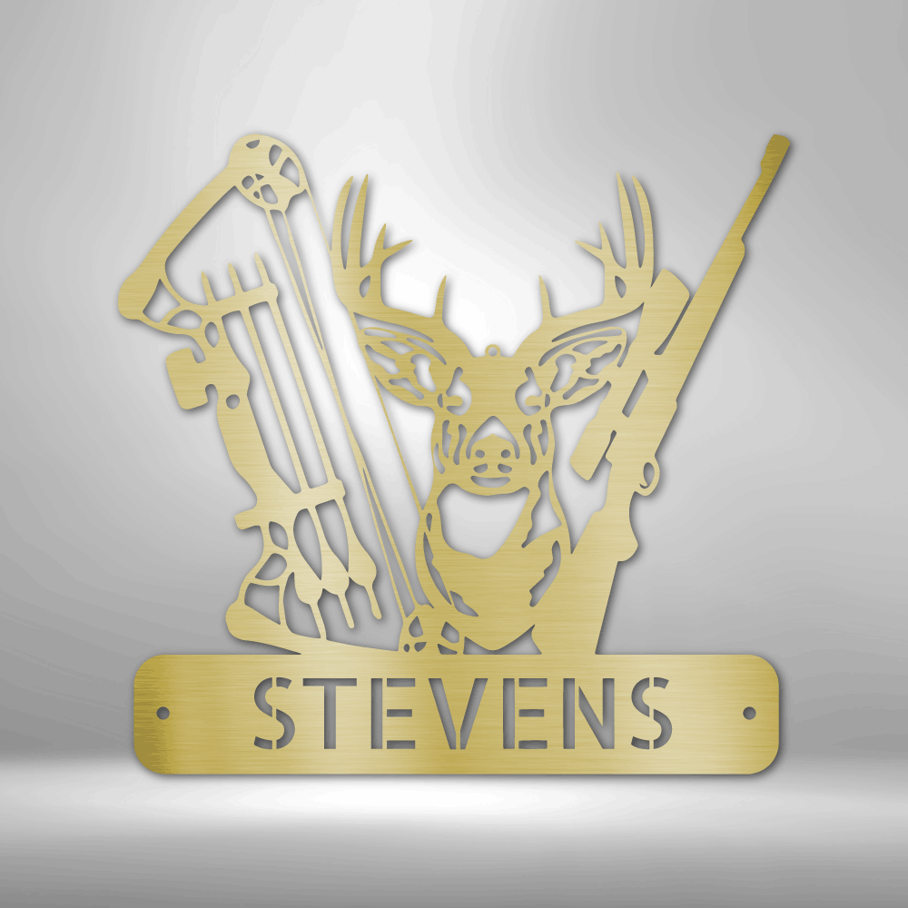 Personalized Deer Hunter Metal Sign - Outdoors Find
