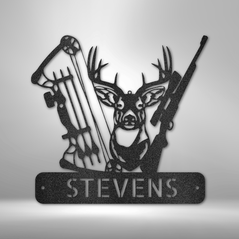 Personalized Deer Hunter Metal Sign - Outdoors Find