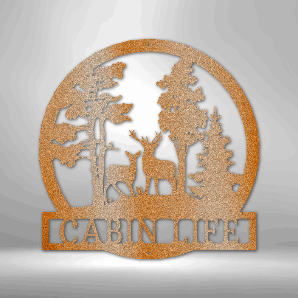 Personalized Deer in the Woods Metal Sign - Outdoors Find