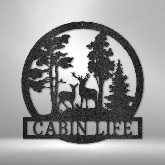 Personalized Deer in the Woods Metal Sign - Outdoors Find