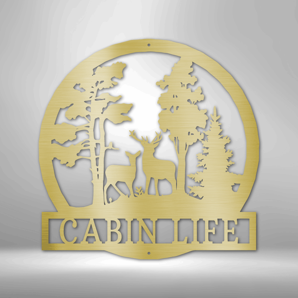 Personalized Deer in the Woods Metal Sign - Outdoors Find