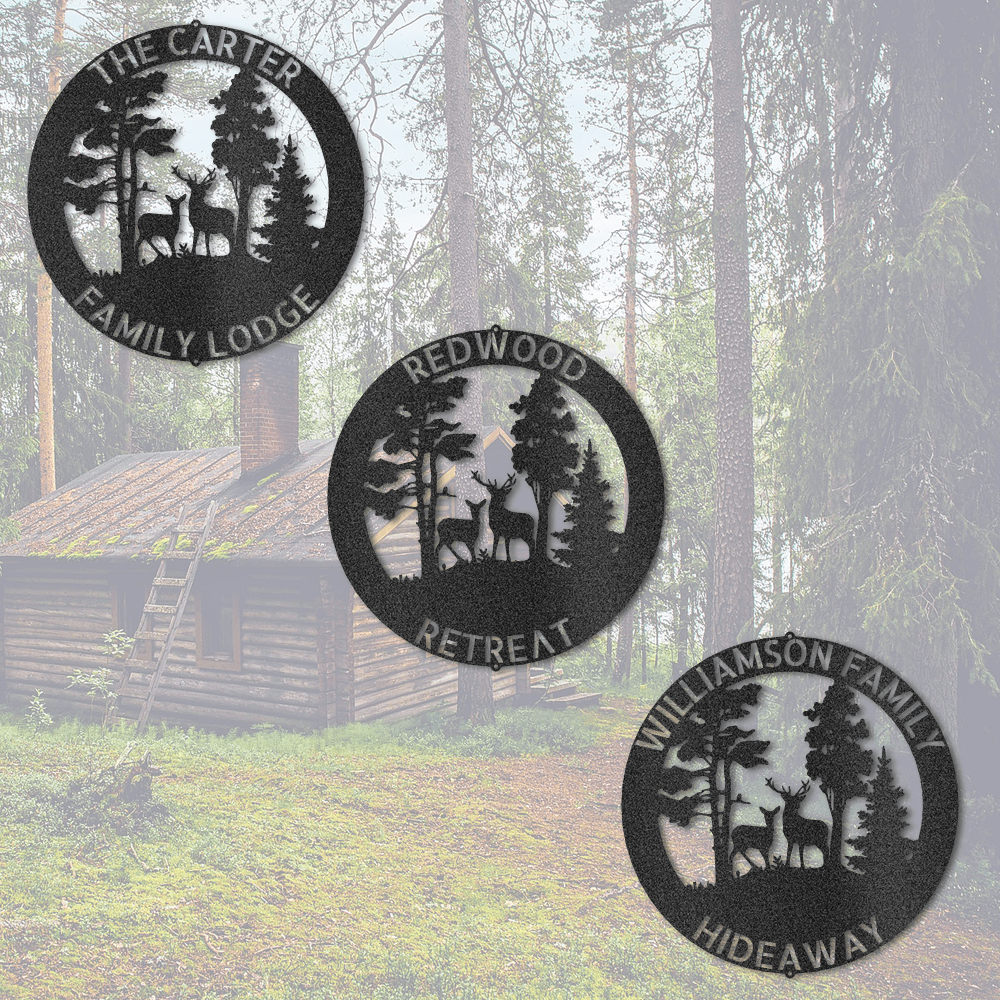 Personalized Deer Scene Metal Sign - Outdoors Find