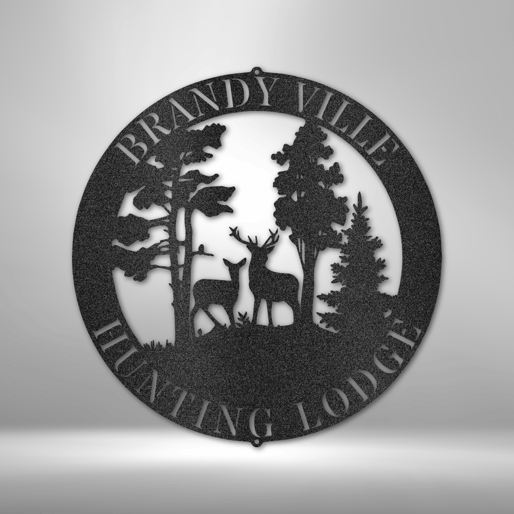 Personalized Deer Scene Metal Sign - Outdoors Find