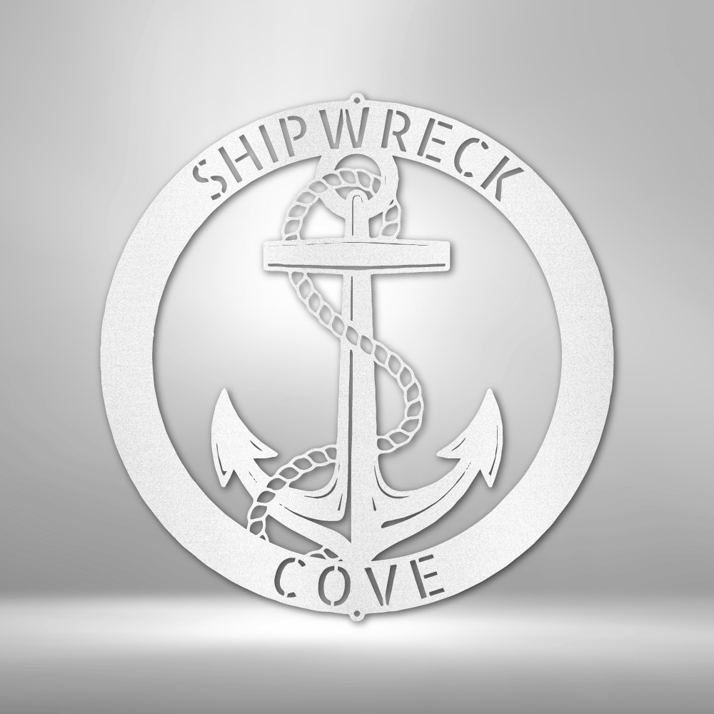 Personalized Elaborate Anchor Ring Metal Sign - Outdoors Find