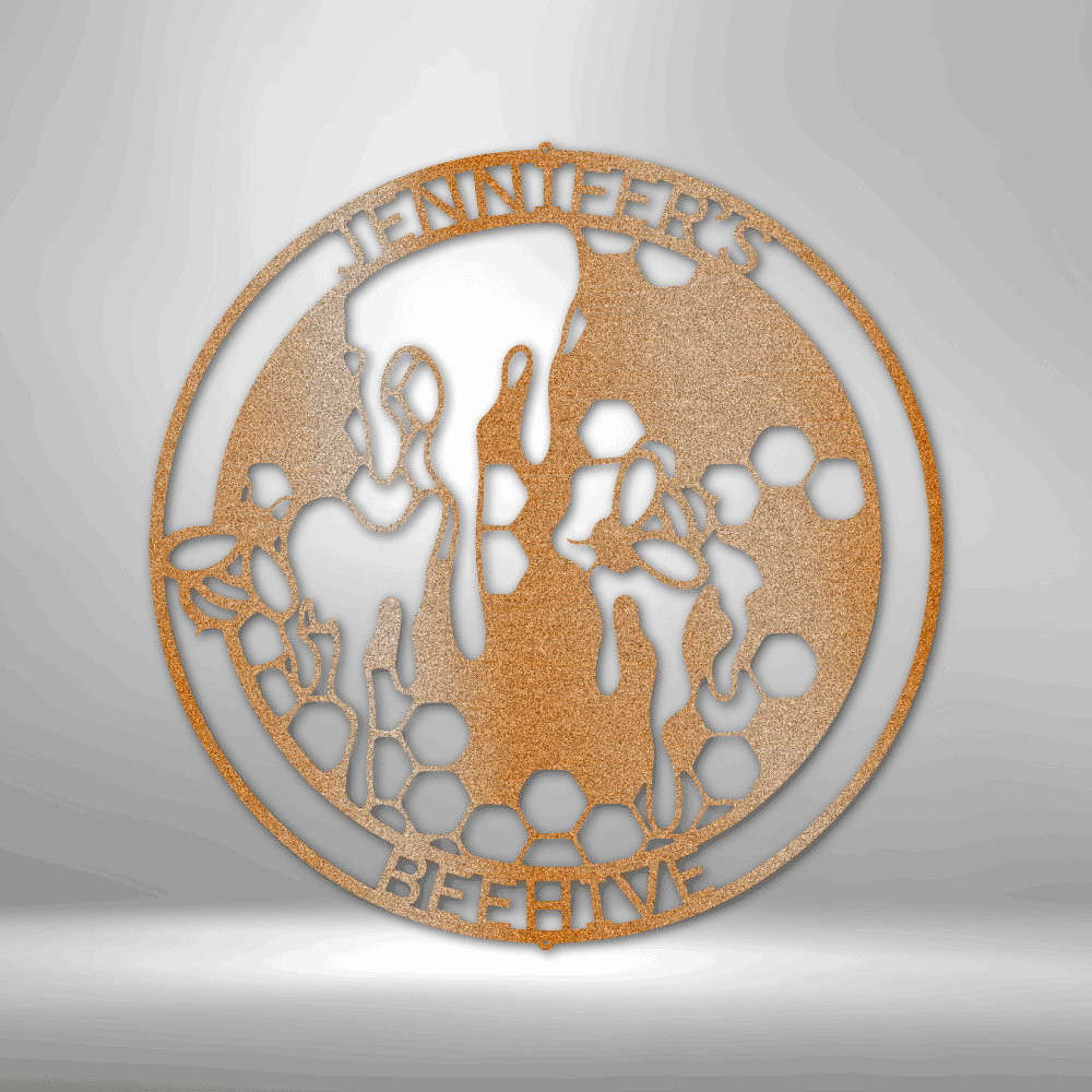 Personalized Honey Bee Monogram Metal Sign - Outdoors Find