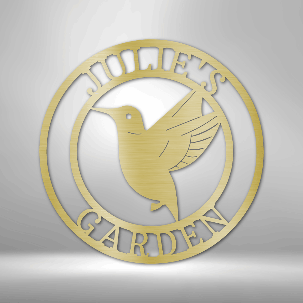 Personalized Humming Bird Monogram Metal Sign - Outdoors Find