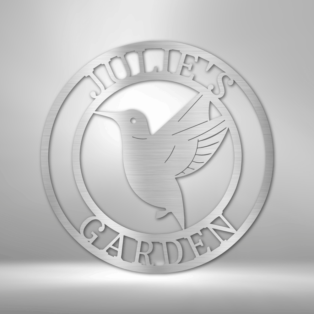 Personalized Humming Bird Monogram Metal Sign - Outdoors Find