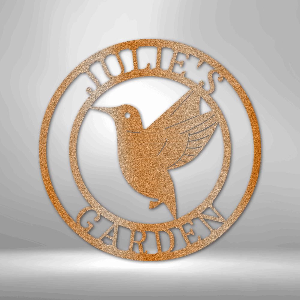 Personalized Humming Bird Monogram Metal Sign - Outdoors Find