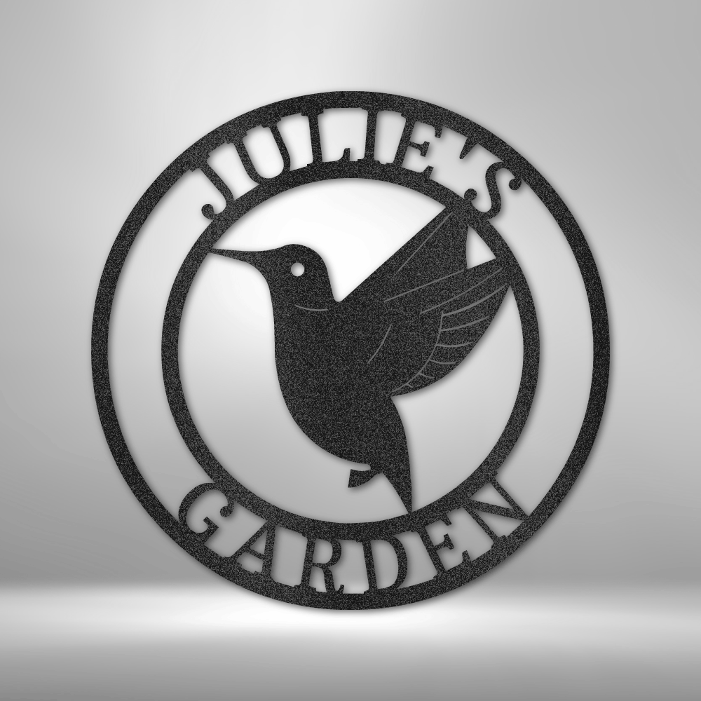 Personalized Humming Bird Monogram Metal Sign - Outdoors Find