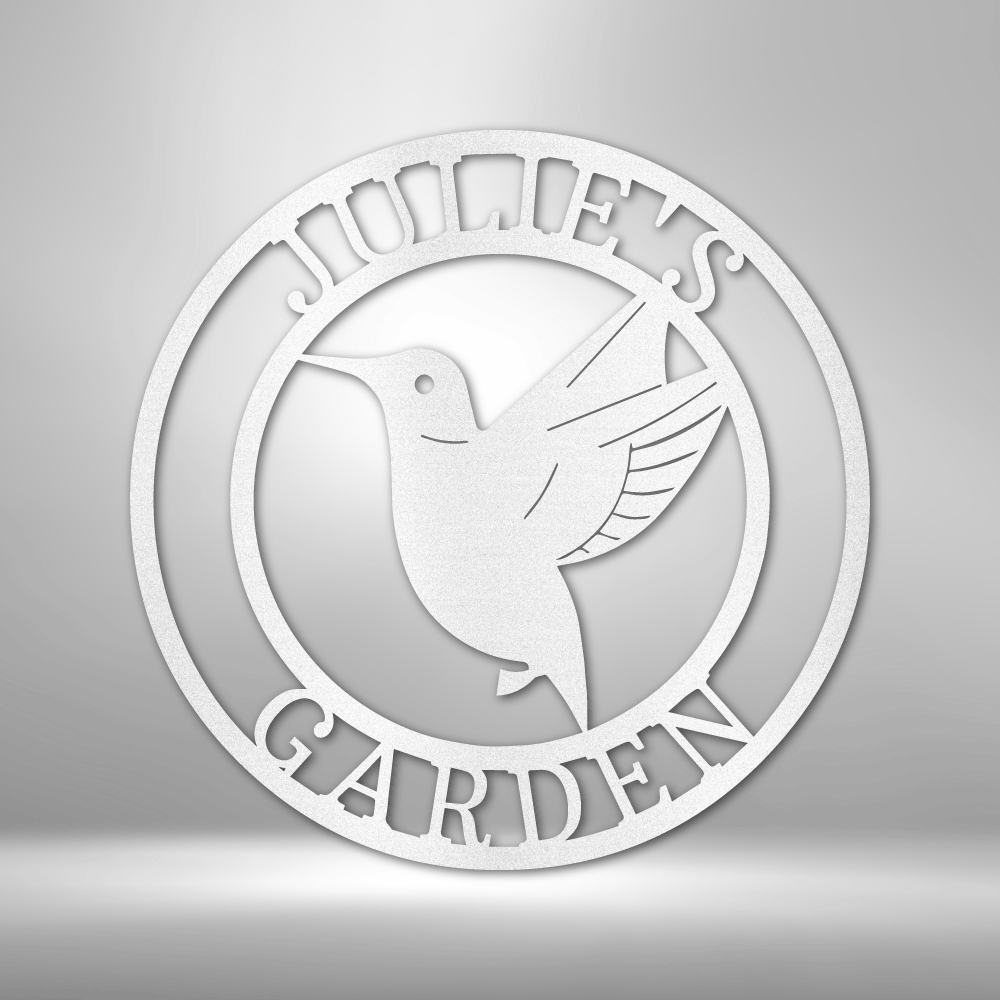 Personalized Humming Bird Monogram Metal Sign - Outdoors Find