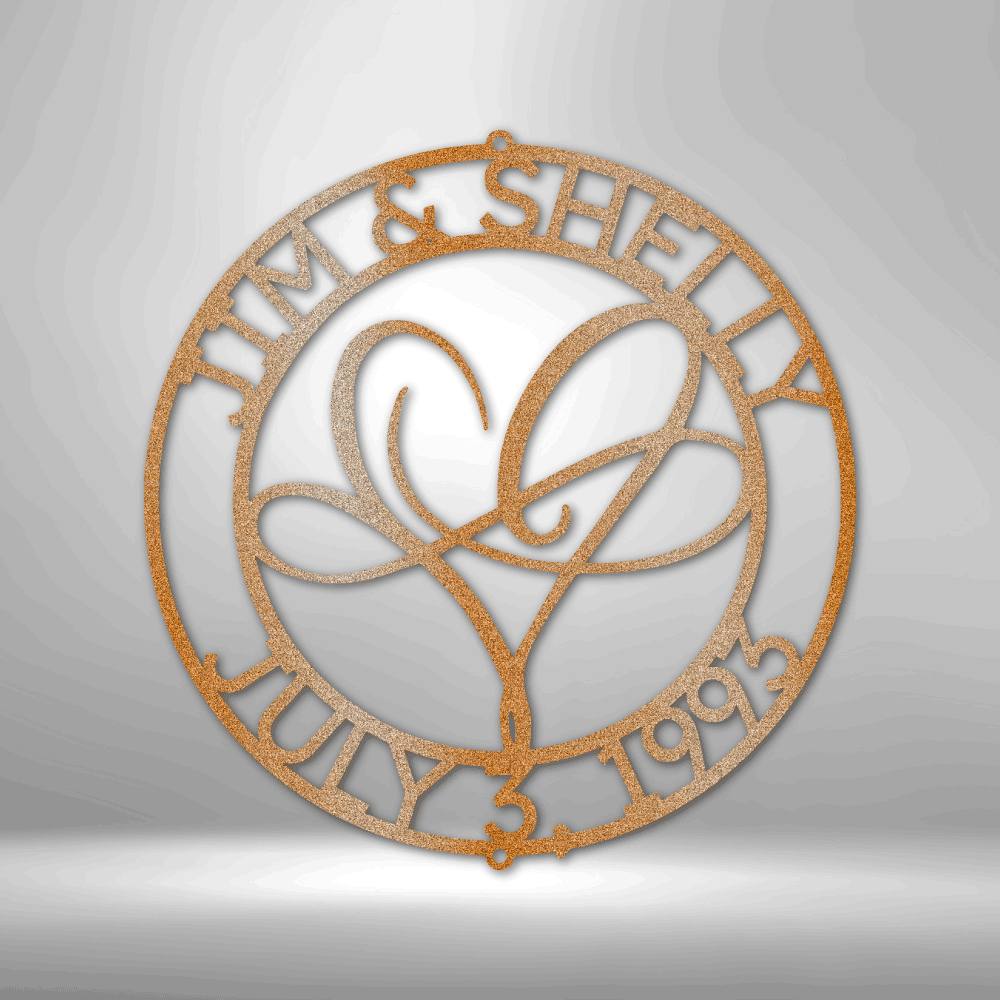 Personalized Infinite Love Monogram Metal Sign - Outdoors Find