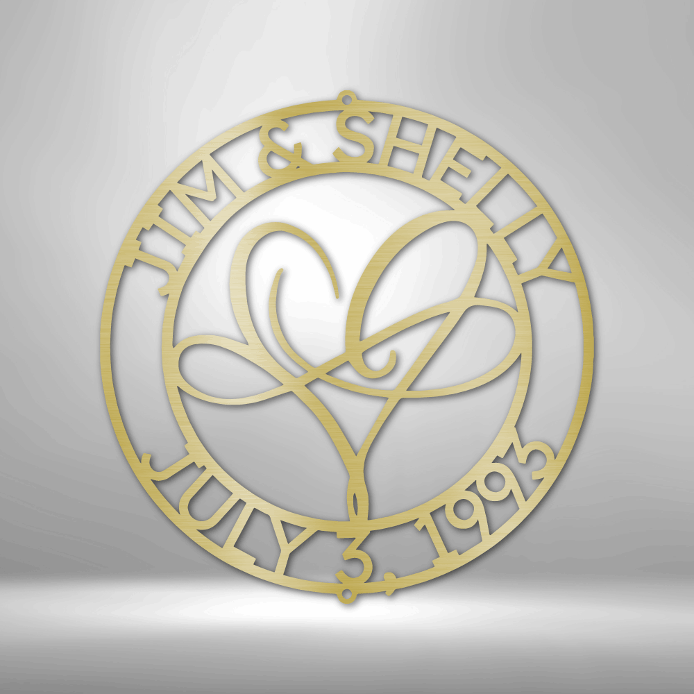 Personalized Infinite Love Monogram Metal Sign - Outdoors Find