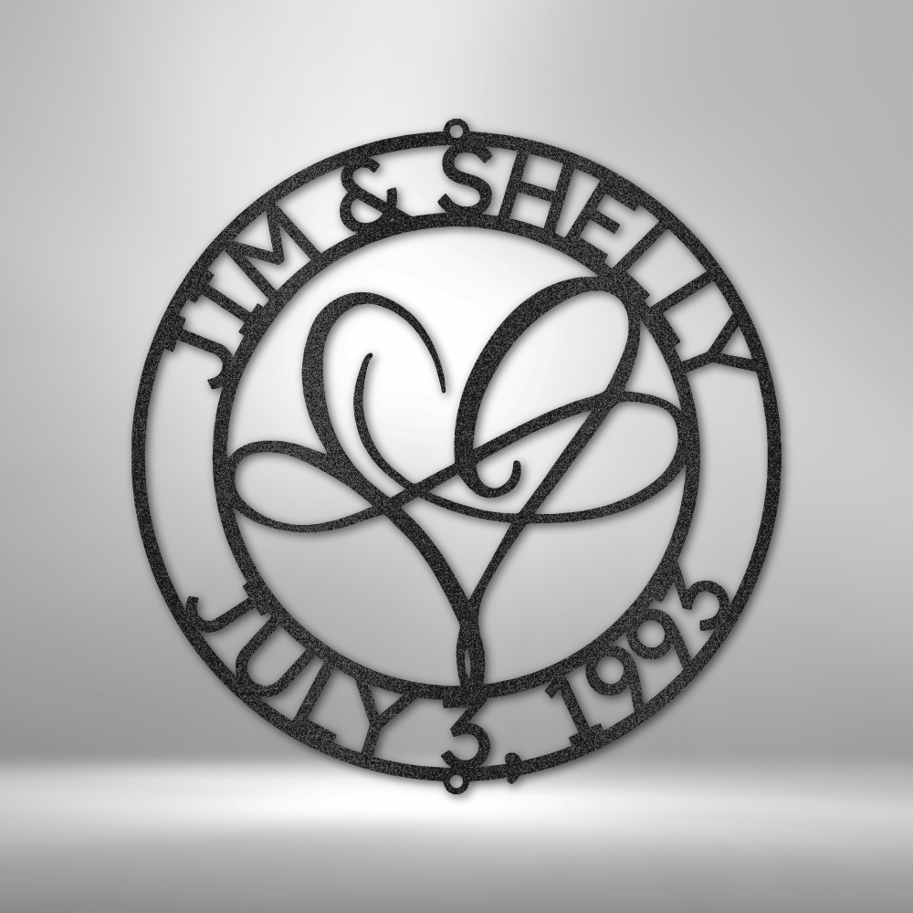 Personalized Infinite Love Monogram Metal Sign - Outdoors Find