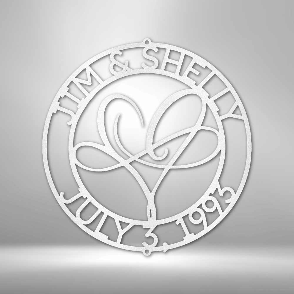 Personalized Infinite Love Monogram Metal Sign - Outdoors Find