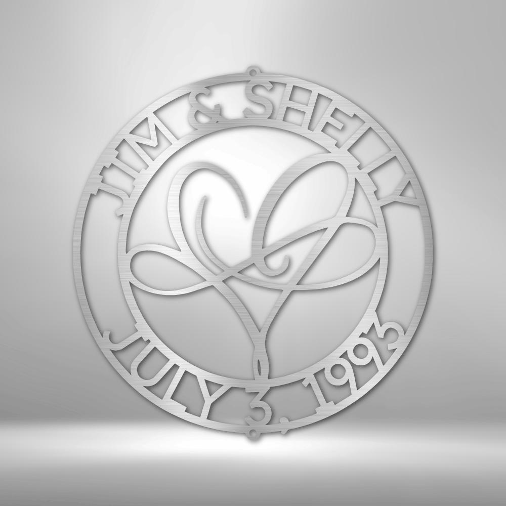 Personalized Infinite Love Monogram Metal Sign - Outdoors Find