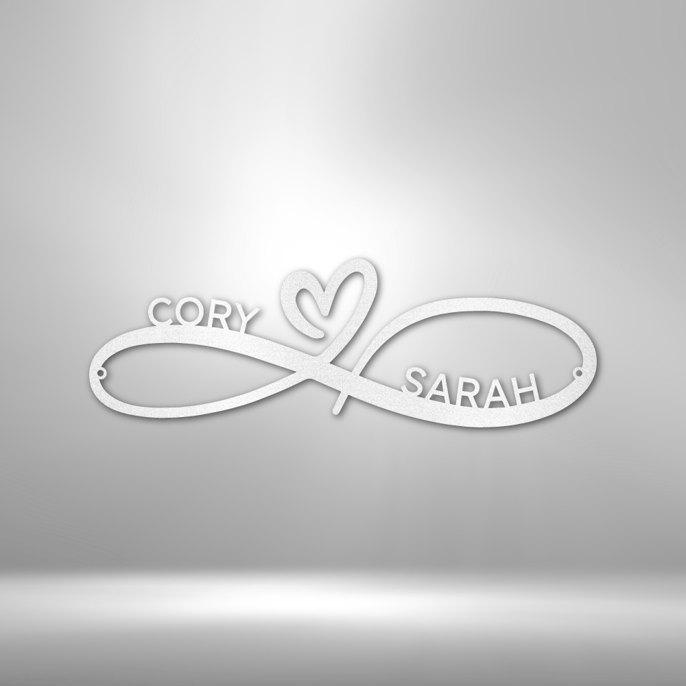 Personalized Infinity Couples Monogram Metal Sign - Outdoors Find