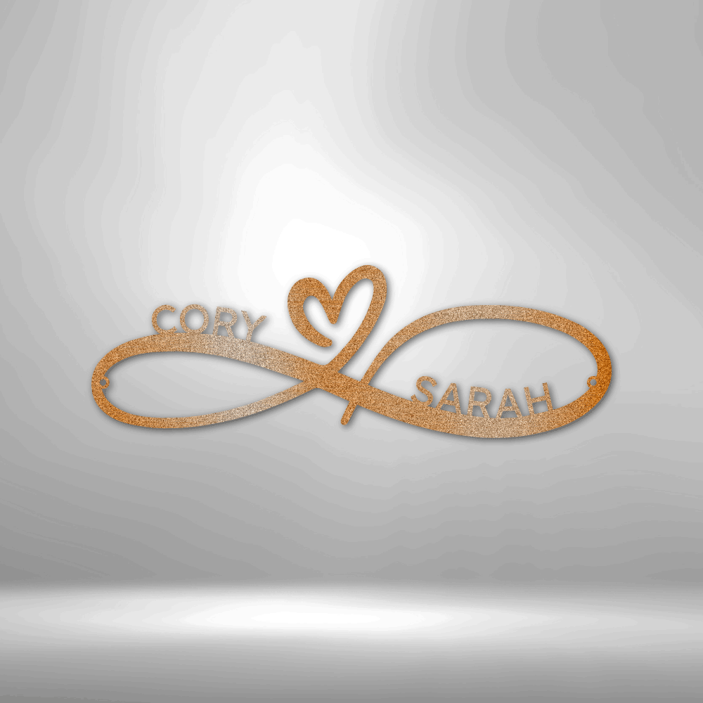 Personalized Infinity Couples Monogram Metal Sign - Outdoors Find