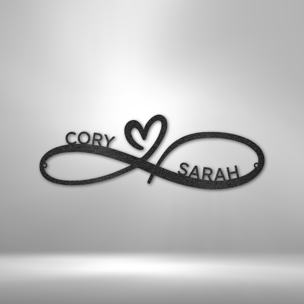 Personalized Infinity Couples Monogram Metal Sign - Outdoors Find