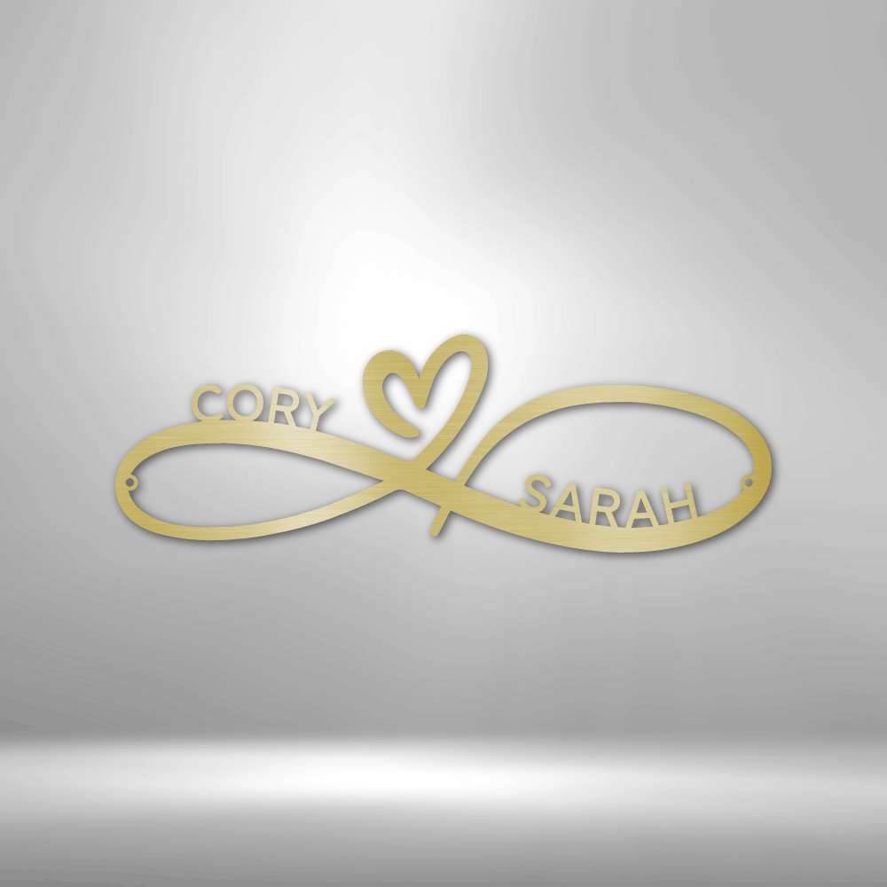 Personalized Infinity Couples Monogram Metal Sign - Outdoors Find