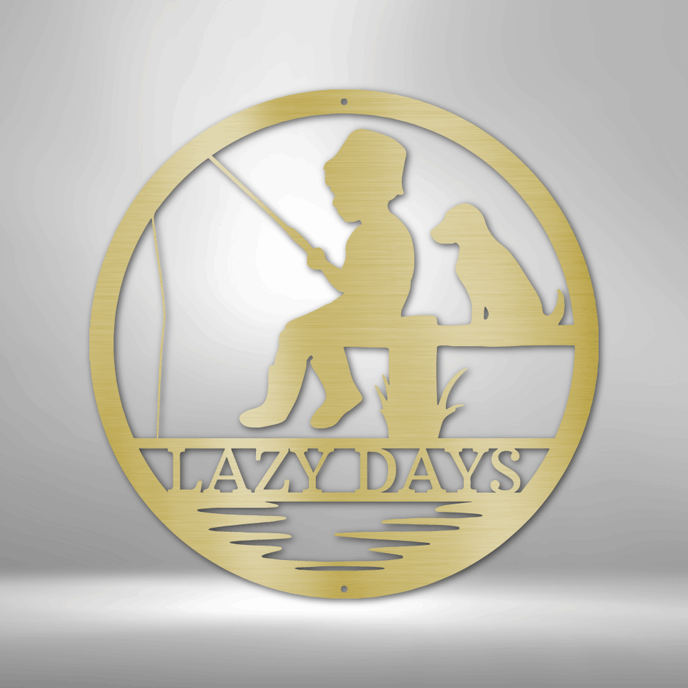 Personalized Little Fisher Monogram Metal Sign - Outdoors Find