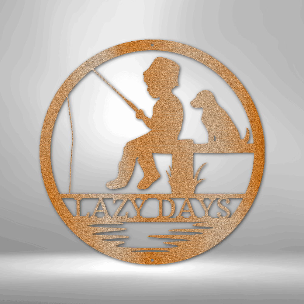 Personalized Little Fisher Monogram Metal Sign - Outdoors Find